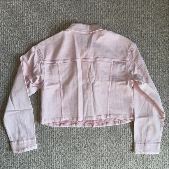 Pink cropped Jean jacket - Picture 5 of 11